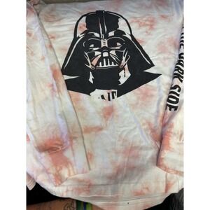 Disney Pink Tie-Dye Join The Dark Side Long Sleev Darth Vader Tee Size M EUC A12